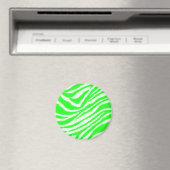 Neon Green Zebra Pattern Magneet (Insitu (Vaatwasser))