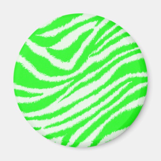 Neon Green Zebra Pattern Magneet (Voorkant)