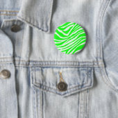 Neon Green Zebra Pattern Ronde Button 5,7 Cm (In situ)