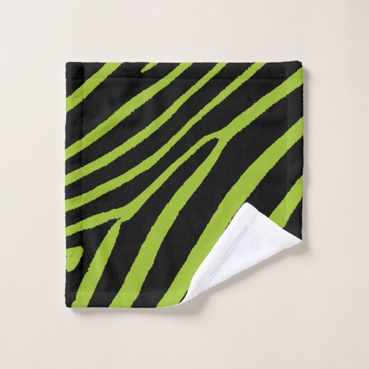 Neon Green Zebra Print Handdoek (Wasdoekje)