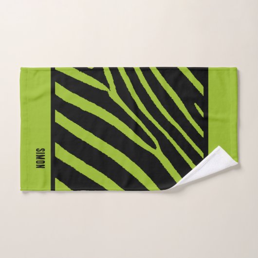 Neon Green Zebra Print Handdoek (Handdoek)