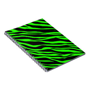 Neon Green Zebra Striped Notitieboek