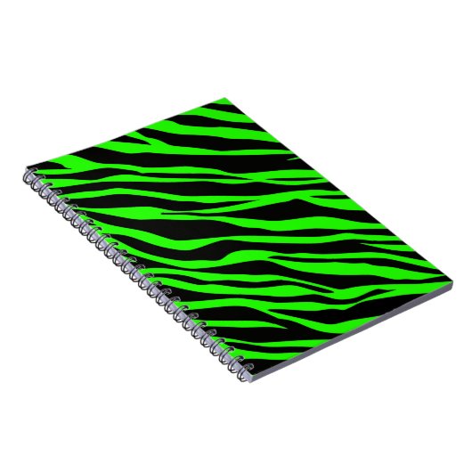 Neon Green Zebra Striped Notitieboek (Rechterzijde)