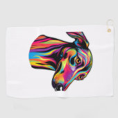 Neon Greyhound Golfhanddoek (Horizontaal)