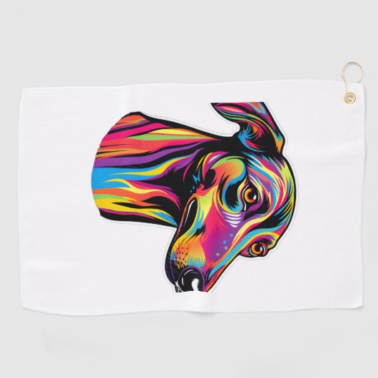 Neon Greyhound Golfhanddoek (Horizontaal)