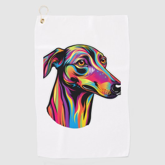 Neon Greyhound Golfhanddoek (Voorkant)