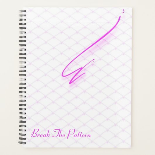 Neon Grid Break Art | Isometrisch raster met roze Planner (Voorkant)
