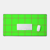 Neon Grid Desk Mat With Pink Arrows – Customizable (Keyboard & Muis)