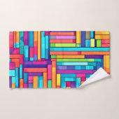 Neon Grid - Kleurrijk Abstract Mozaïek Bad Handdoek (Handdoek)