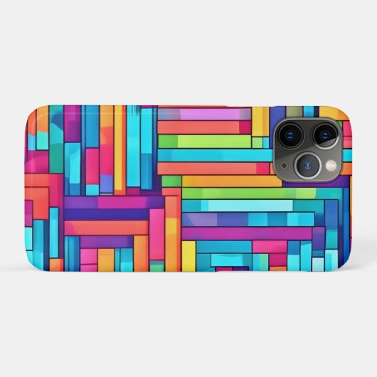 Neon Grid - Kleurrijk Abstract Mozaïek Case-Mate iPhone Case (Achterkant (horizontaal))