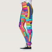 Neon Grid - Kleurrijk Abstract Mozaïek Leggings (Links)