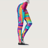 Neon Grid - Kleurrijk Abstract Mozaïek Leggings (Rechts)