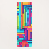 Neon Grid - Kleurrijk Abstract Mozaïek Yogamat (Achterkant)