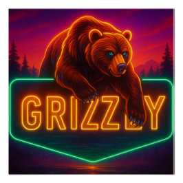 Neon Grizzly-Poster Perfect Poster
