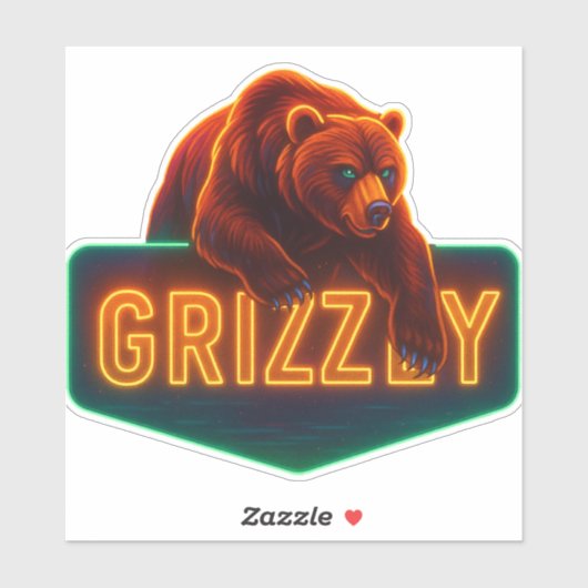 Neon Grizzly Sticker (Vel)