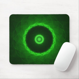 Neon Groen Abstract Cirkelpatroon Muismat