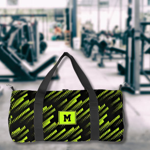 Neon Groen Abstract Geometrisch Aangepast Sport  Plunjezak