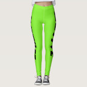 Neon Groen Actieve Sport Leggings (Voorkant)