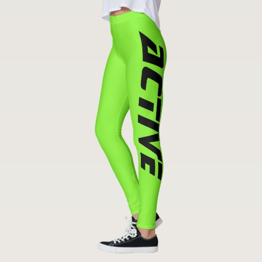 Neon Groen Actieve Sport Leggings (Links)