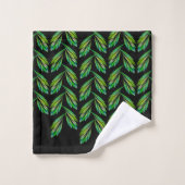 Neon groen blad - fractal art, bad handdoek (Wasdoekje)