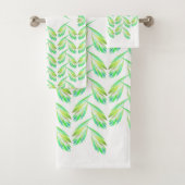 Neon groen blad - fractal art, bad handdoek (Insitu)