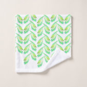 Neon groen blad - fractal art, bad handdoek (Wasdoekje)