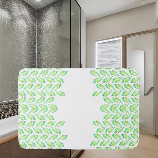 Neon groen blad - fractal art, badmat