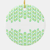 Neon groen blad - fractal kunst, Iers gezegde, Keramisch Ornament (Achterkant)