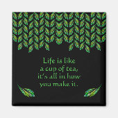 Neon groen blad - fractal kunst, Iers gezegde, Magneet (Voorkant)