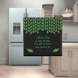 Neon groen blad - fractal kunst, Iers gezegde, Magneet