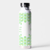 Neon groen blad - fractal kunst, Iers gezegde, Waterfles (Links)