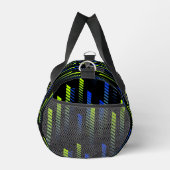 Neon Groen Blauw Abstracte Geometrische Gym Sport Plunjezak (Rechts)