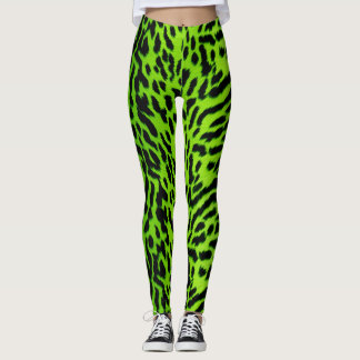 Neon Groen dierlijk huidpatroon Animalia Leggings