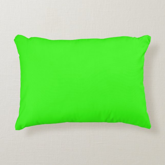 Neon Groen Effen Kleur Accent Kussen (Voorkant)