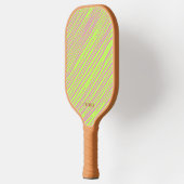 Neon Groen en Bruin Modern Monogram Pickleball Paddle (Links)