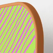Neon Groen en Bruin Modern Monogram Pickleball Paddle (Links Detail)