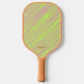 Neon Groen en Bruin Modern Monogram Pickleball Paddle (Achterkant)