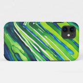 Neon Groen en Donkerblauwe Strepen Kunst Case-Mate iPhone Case (Achterkant (horizontaal))