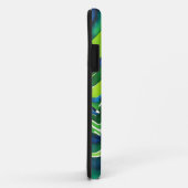 Neon Groen en Donkerblauwe Strepen Kunst Case-Mate iPhone Case (Achterkant/rechts)