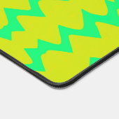Neon groen en geel zigzagpatroon bureaumat (Hoek)