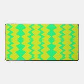 Neon groen en geel zigzagpatroon bureaumat (Voorkant)
