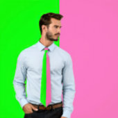 Neon Groen en Heet Roze Stropdas (Twee Kleur Strop