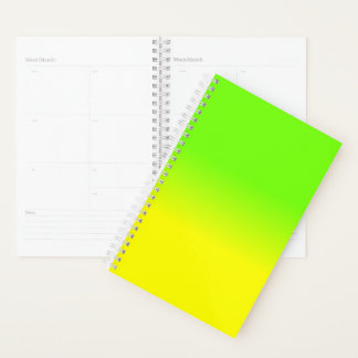Neon Groen en Neon Geel Ombré Schaduwkleur Vervage Planner