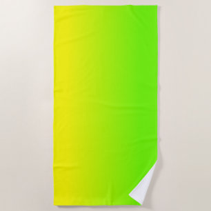 Neon Groen en Neon Geel Ombré Schaduwkleur Vervage Strandlaken