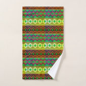 Neon Groen en oranje aztec-patroon Bad Handdoek (Handdoek)
