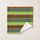 Neon Groen en oranje aztec-patroon Bad Handdoek (Wasdoekje)