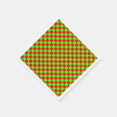 Neon Groen en Rood Geruite Checkerboard  Servet (Hoek)