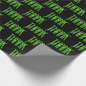 neon groen en wit dank u teken cadeaupapier (Hoek)