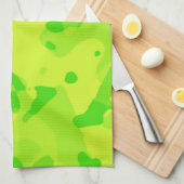 Neon Groen Geel Camo; Camouflage Theedoek (Quarter Fold)