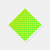 Neon Groen Geel Geruit Schaakbord  Servet (Hoek)